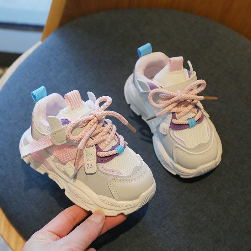 Ultra Light Soft Sole Kids Chunky Sneakers Breathable Mesh Spring Autumn Boys Girls Casual Sports Shoes