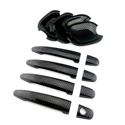 Carbon Fiber Printed Car Exterior Door Handle Cover Door Bowl Moulding Trim For Toyota Land Cruiser Prado J120 2002 2005