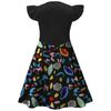 Kids Girls Stranger Cartoon Things Printed Ruffle Sleeves Casual Dress