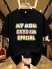 Wds019trendy Letter Printed Plus Size Unisexs Round Neck Tshirt Summer Casual Short Sleeved Top Street Fashion Versatile