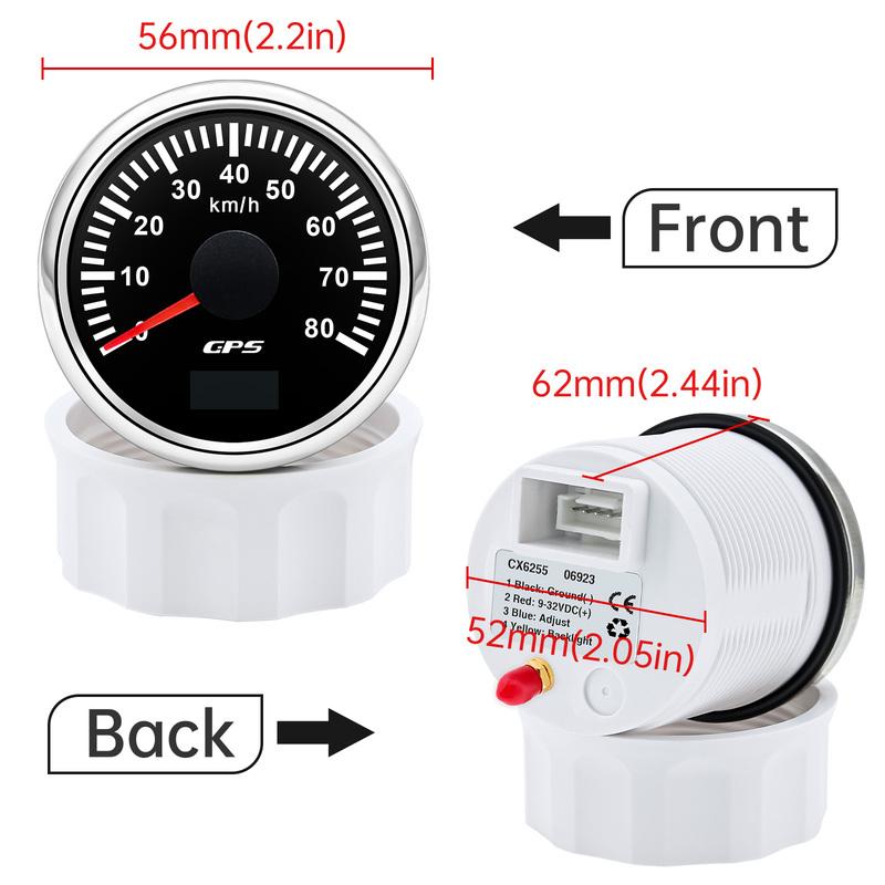 30/60/80/120/200 Km/h GPS Speedometer 52MM Car Truck Speed Gauge Meter With GPS Antenna With 7 Color Backlight 9-32V