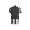 Adidas Juventus 23/24 Hjemmedrakt, Bokstavtrykk Stripet Fargeblokk, Sports Kort Ermet, Fan Edition Herretopper Svart HR8256