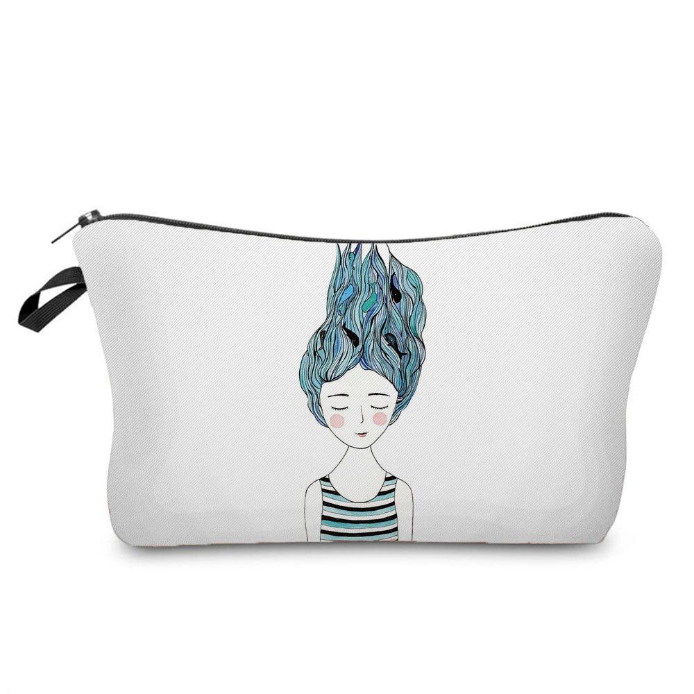 Women Whale Print Cosmetic Bag Toiletries Organize Travel Storage Case 6688