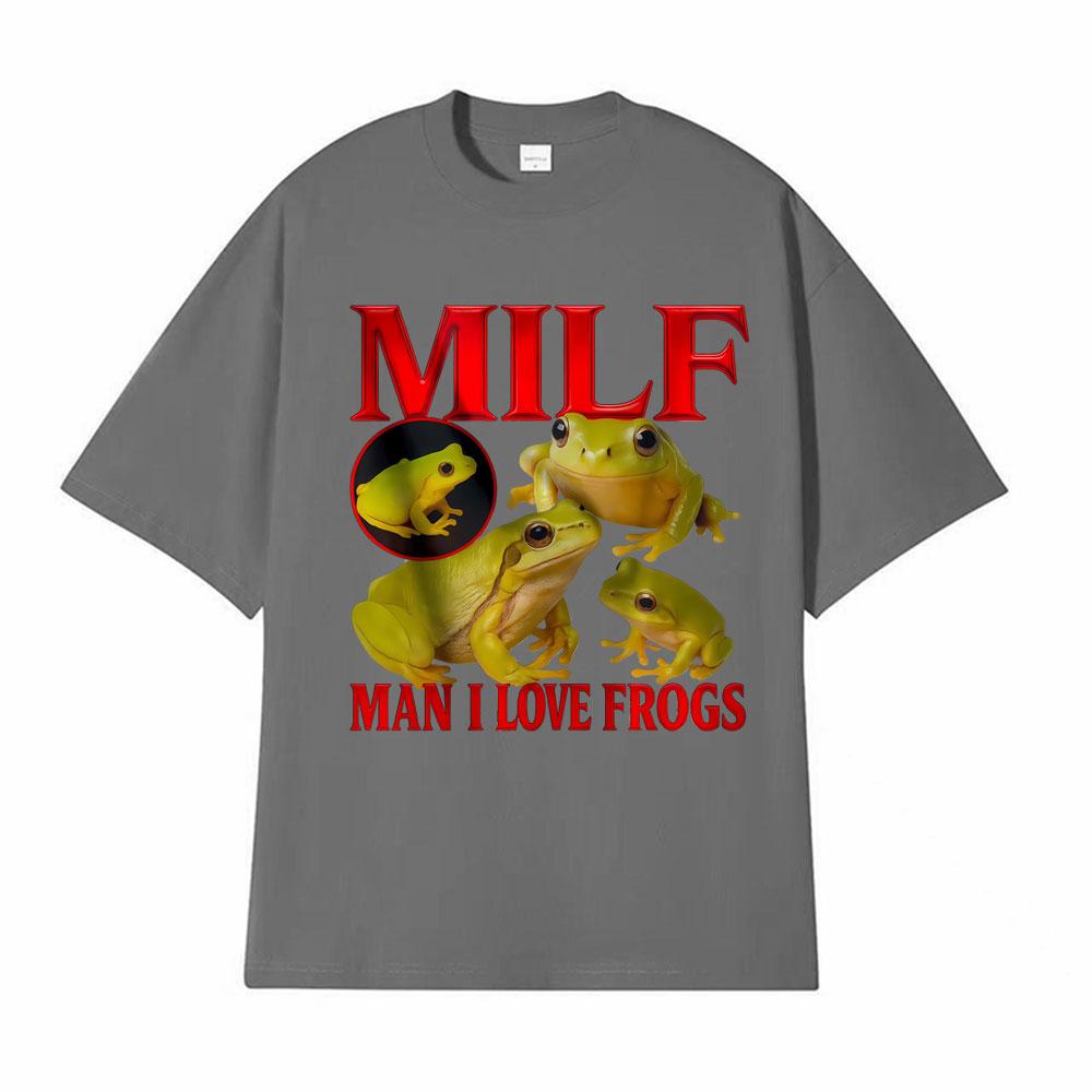 Funny I Love Frogs Gift Meme Lover Printed Tshirt Men Women Vintage Toad Y2K Fun Classic T Shirts 100% Cotton T-shirt Streetwear