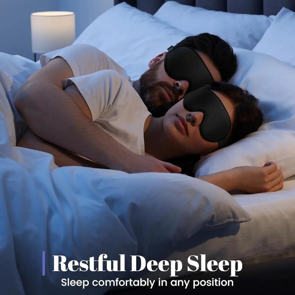Sleep Mask ,Blackout Eye Mask for Sleep - 3D Breathable Soft Comfortable Eye Mask for Sleeping- Adjustable Strap Unisex