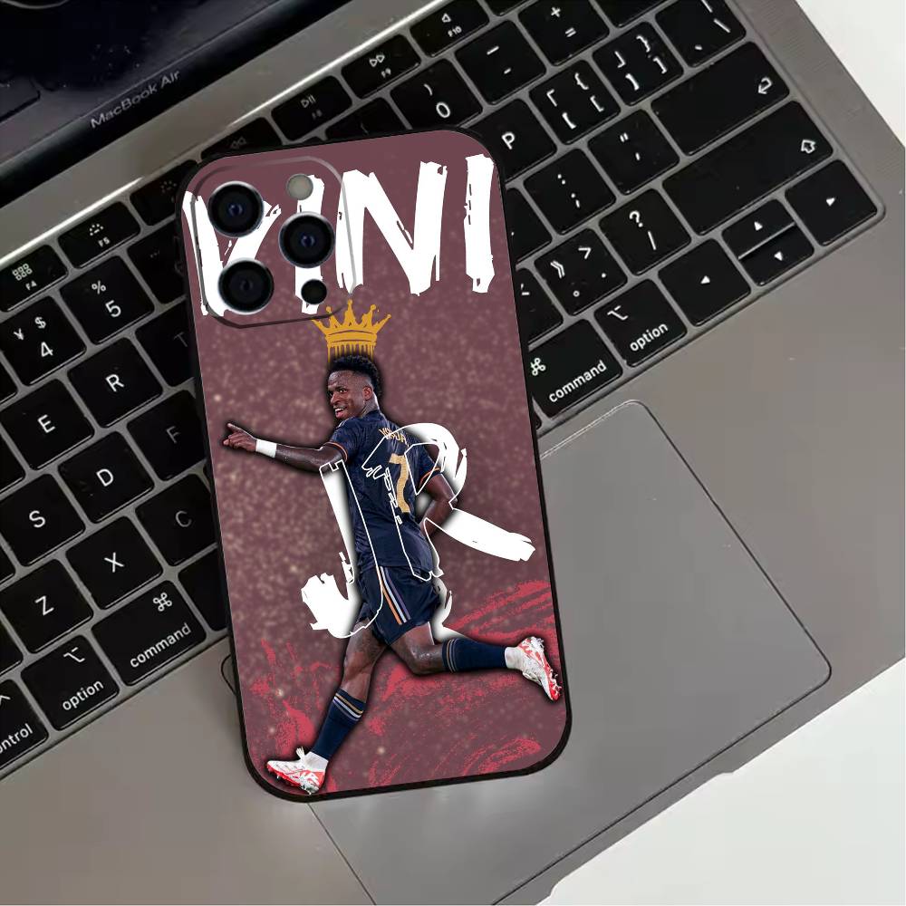 Football Player V-VINI J-JR  Phone Case For iPhone 17,16,15,14,13,12,11 Plus,Pro Max,XS,Soft Silicone Black Cover