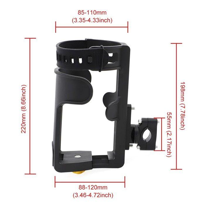 Porte-bouteille moto - Tourtecs - Universel - Rotation 360° - Sangle ajustable