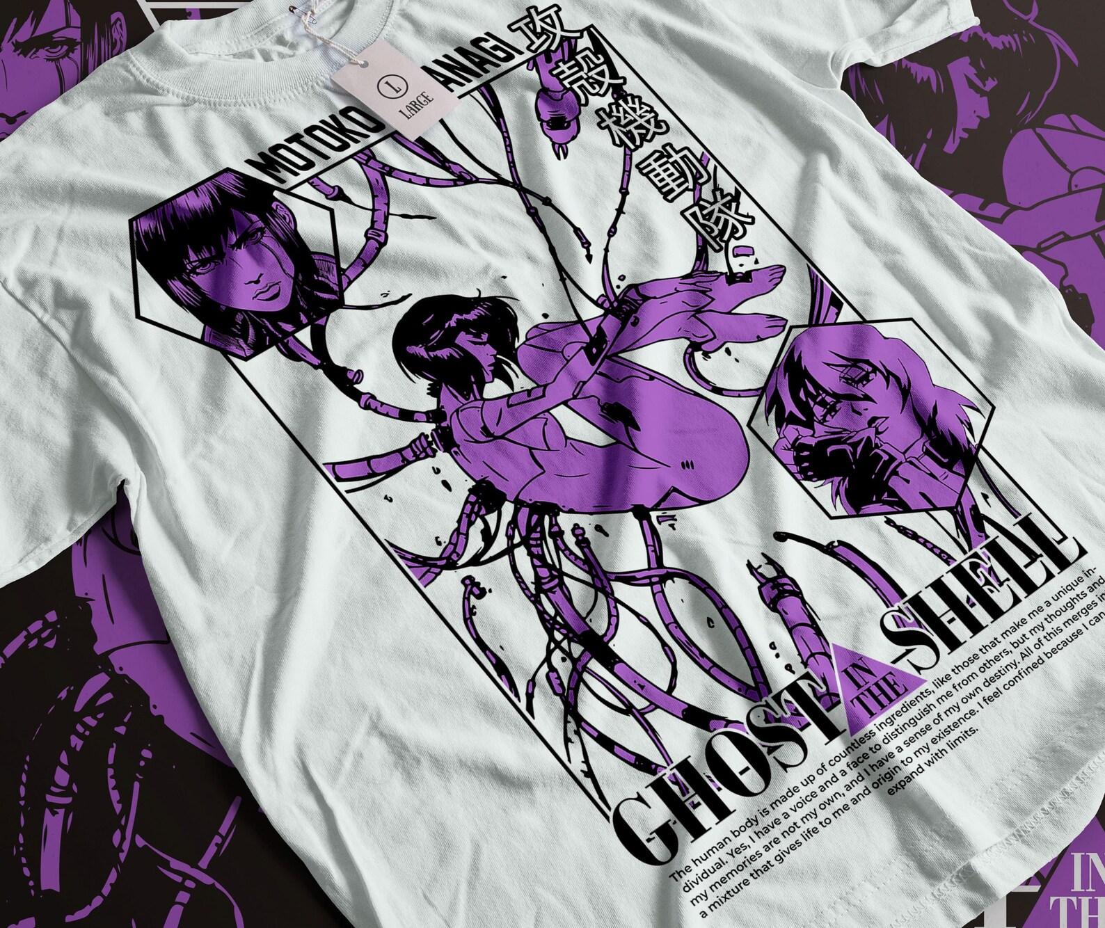 Ghost In The Shell Japanese Manga Anime T Shirt, Anime Shirt, Anime Gift, Cyberpunk, Motoko MAJOR UNISEX S