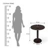 Round Wooden Spindle Table for Living Room with Pedestal End  Table