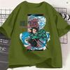 Kamado Tanjiro Tshirt For Unisex Demon Slayered Amazing Pure Cotton Tee Shirt O Neck Short Sleeve T Shirt Party Clothing