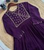 Women Designer Georgette V-Neck Gown Kurta Indian Bollywood Anarkali Top Tunic Kurti