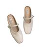 Fashion 2024 Hot Sale Ladies Shoes Closed Toe Women's Slippers Fashion Buckle Strap Dress Slippers Women New Square Toe Flat Slippers