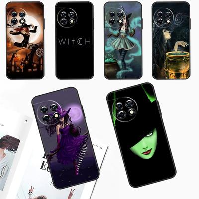 Coque d'horreur Halloween Moon Witch pour OnePlus 12 11 9 10 Pro 9RT 10T 10R 12R OnePlus Nord N10 N20 CE 2 3 Lite 2T