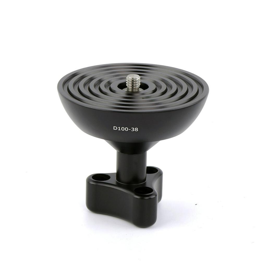 Aluminum Alloy 100mm Half Round Flat To Bowl Transition Adapter for Camera Gimbals Mounts 20kg Load Bearing 3/8in Screw