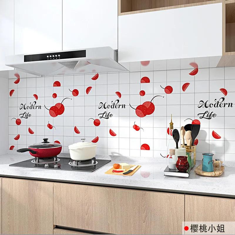 Kitchen Stove Oil-proof Sticker Waterproof High Temperature Resistant Wallpapers Kitchen Decoration Self Adhesive Contact Paper