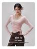 Women's Hooded Long Sleeve Yoga Top - Slimming, Breathable, Waist-Cinching Sports Cover-Up for Pilates Training, Autumn Comfort.
