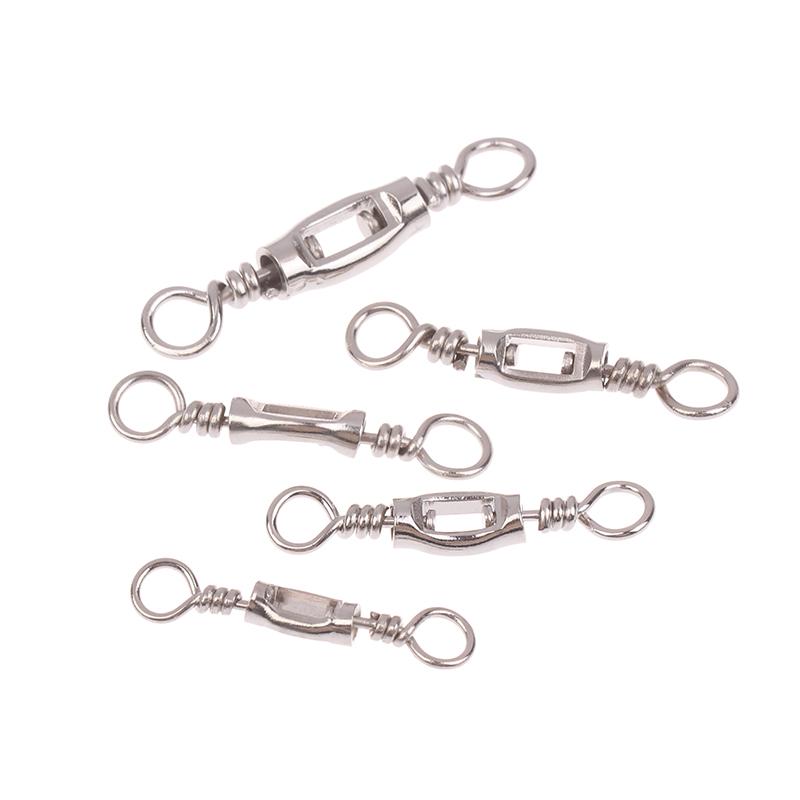 20Pcs Fishing Universal Swivel Heavy Duty Stainless Steel Swivels Saltwater Fishing Connector Terminal Tackle