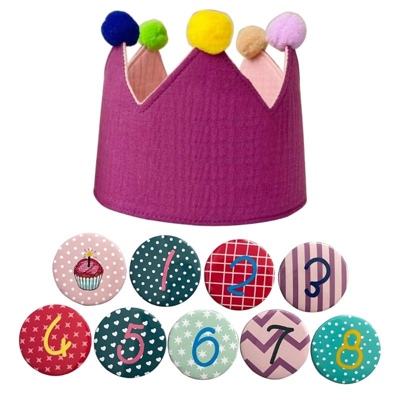 Schönes Design Wiederverwendbarer Geburtstagshut Krone für Kinder Happy Birthday Hut Baby Geburtstag Foto Requisiten Geburtstagsparty Deko-
