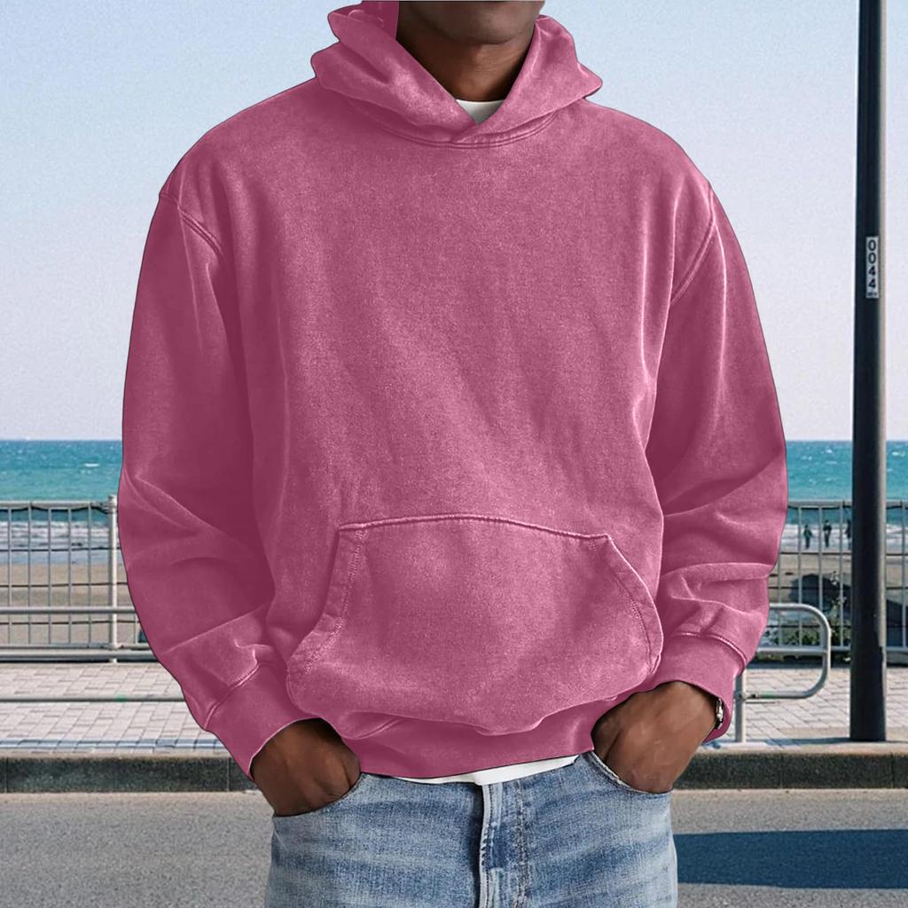 Men Hooded Pullover With Pocket Long Sleeve Sweatshirt Workout Tops Fall Fashion Hoodie