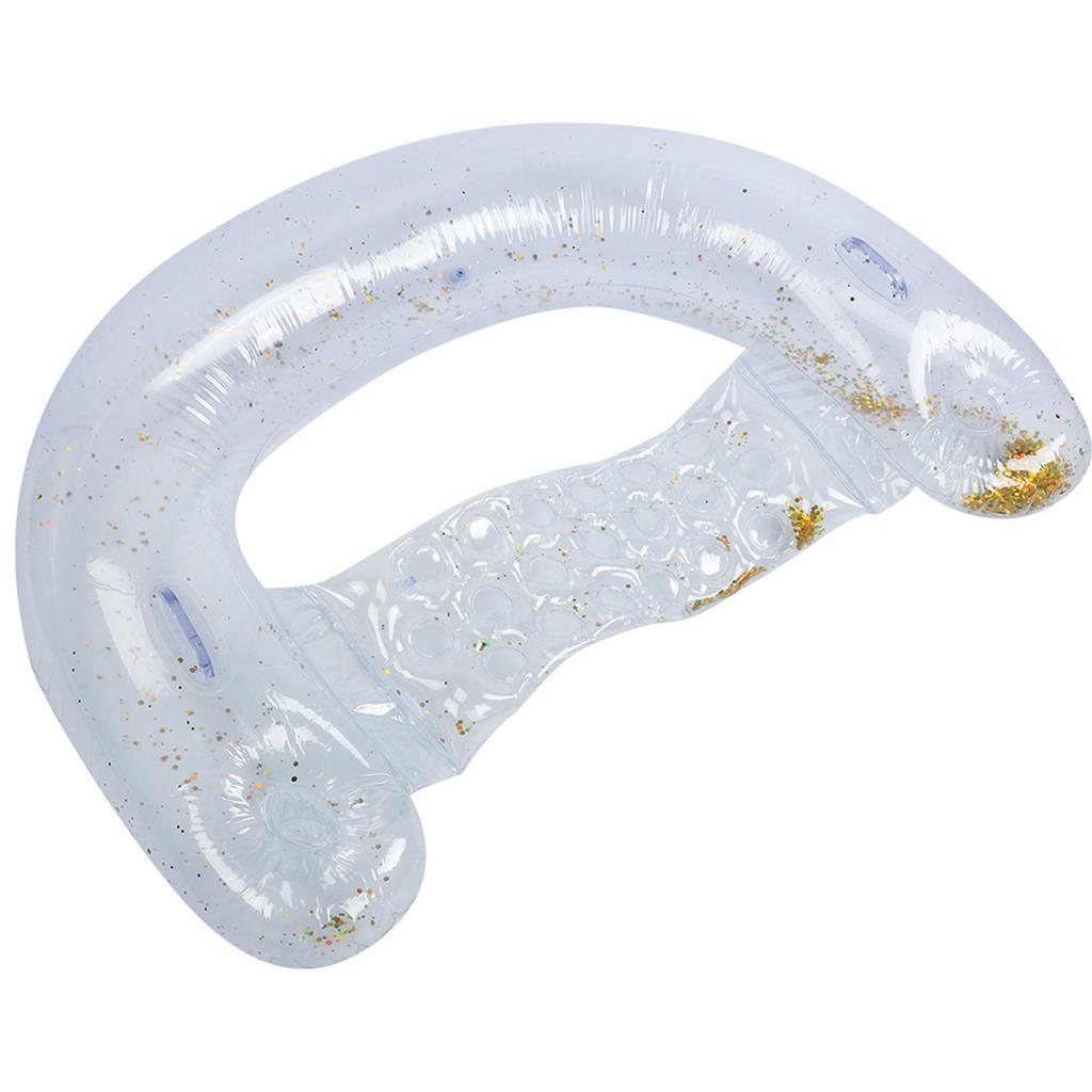 Durable Inflatable Pool Float Cushion Bed Mattresses Summer Water Toy with Gold Paillette