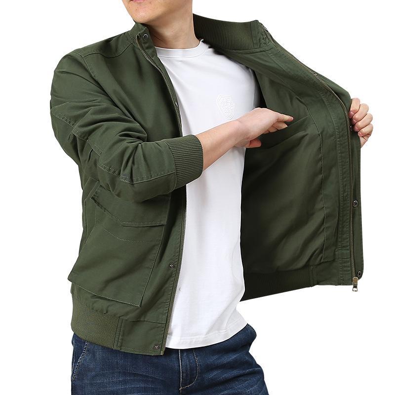 Men's Autumn and Winter Casual Fashion Stand-up Collar Jacket Top Trendy Men's Tooling Multi-pocket Jacket