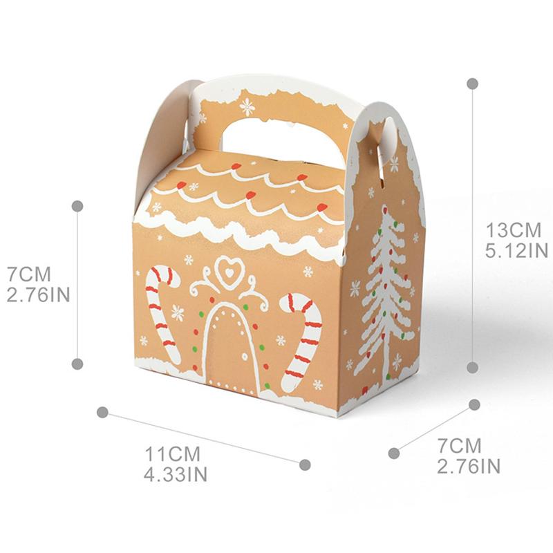 WTEMPO 10PCS 7*11*13CM Colorful Printed Christmas Graffiti Handheld Candy Boxes Festival Holiday Party Club Creative Folding Gift Boxes