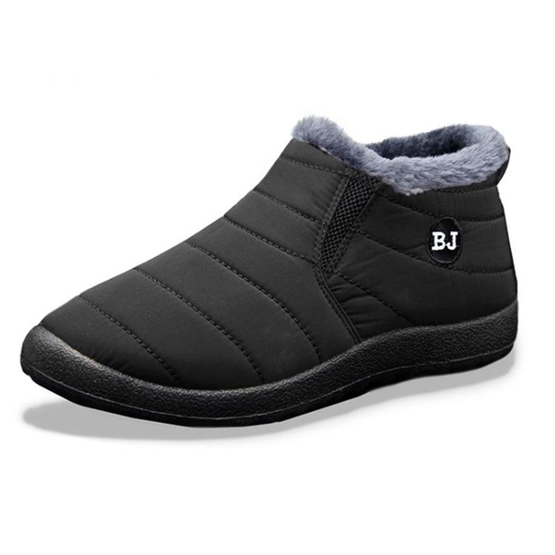 Size Option Men'S And Women'S Snow Boots Outdoor Soft Sole One Foot Kick Heavyweight Velvet Low Best Cotton Boots Winter Plus
