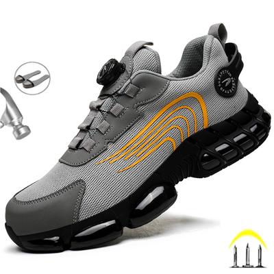 Neue Mode Herren Arbeitssicherheitsschuhe Sneaker Drehknopf Unzerstörbar Durchstichfest Schützend Anti-Schock Herrenstiefel