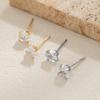 1 Pair of Zircon Heart-shaped Copper Earrings Elegant and Versatile Women's Earrings