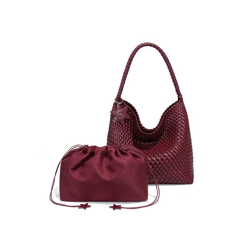 

Bag commuter fashion large capacity new champagne single shoulder tote bag gun gun woven bag overall 31*12*22