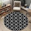 Trendy Round Butterfly Multicolor Carpet, Non-Slip Floor Mat for Entryway