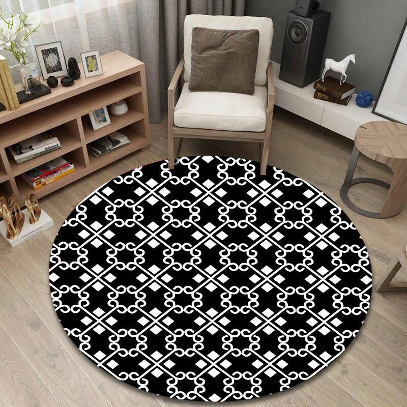 Trendy Round Butterfly Multicolor Carpet, Non-Slip Floor Mat for Entryway