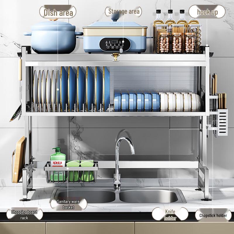 105cm Multi-functional Kitchen Countertop Dish Drying Rack