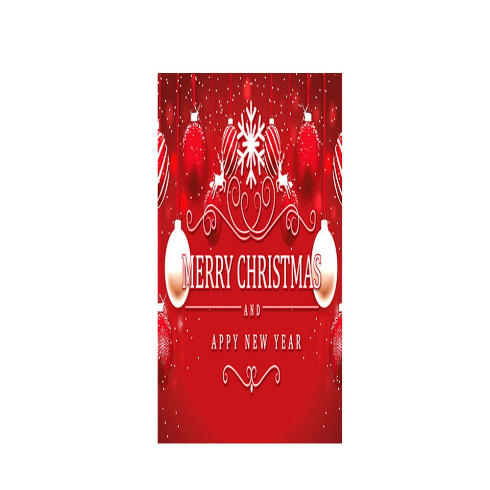 Colorful Christmas Door Casing Stretchy Fabric Curtain 200x90cm Festive Hanging Cloth Sticker For Holiday Season Home Decoration