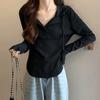White Hooded Long-sleeved T-shirt for Women Spring and Autumn 2024 New Lazy Style Casual Slim Fit Bottoming Hoodie Top