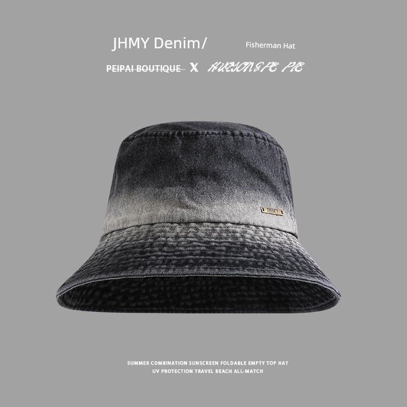 

Denim New Fisherman Hat Versatile Women UV Protection Sun Protection Hat Simple Solid Korean Style Japan fashion Make Your Face Look Smaller Basin Hat C2654JHMY Denim FISHERMAN HAT BLACK M(56-58cm)