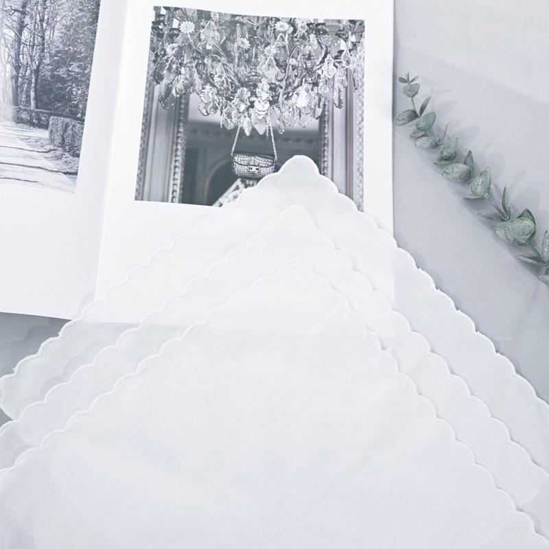 1 Τμχ/6 Τμχ/8 Τμχ/10 Τμχ/12 Τμχ/16 Τμχ Βαμβακερή Δαντέλα Γάμου Απορροφητική Ιδρώτα Χειροποίητη DIY Λευκή Μαντήλα Λεπτή Έκδοση