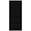 Bibliothèque - VIDAXL - 801027 - 5 étagères - Bois d'ingénierie - Noir mat