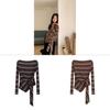 Korean Style Striped T Shirt With Tie Details For Fall Winter Fashion