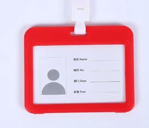 Colorful Waterproof Card Holder Employee ID Case with Lanyard Double Side Simple Bus Case Badge Holder Credit Card Sleeve Purse