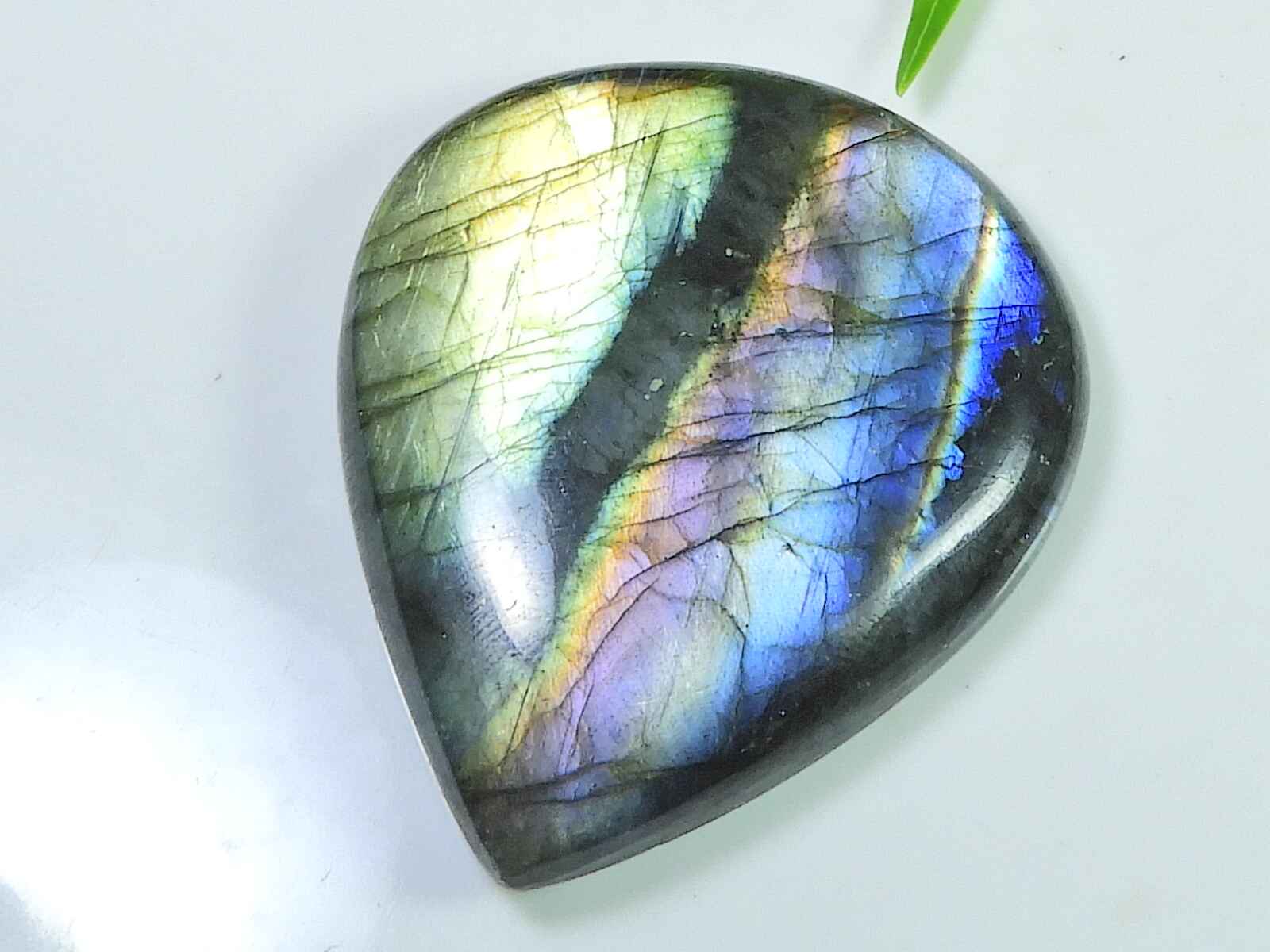 

39X45MM Multi Fire Labradorite Pear Cabochon Loose Natural Gemstone 124Cts. SK-4002