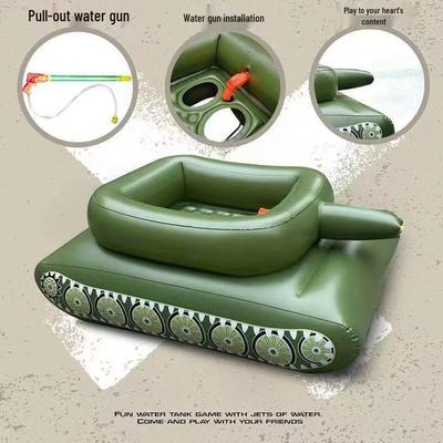 Inflatable Water-Spraying Tank Swim Ring for Kids and Adults