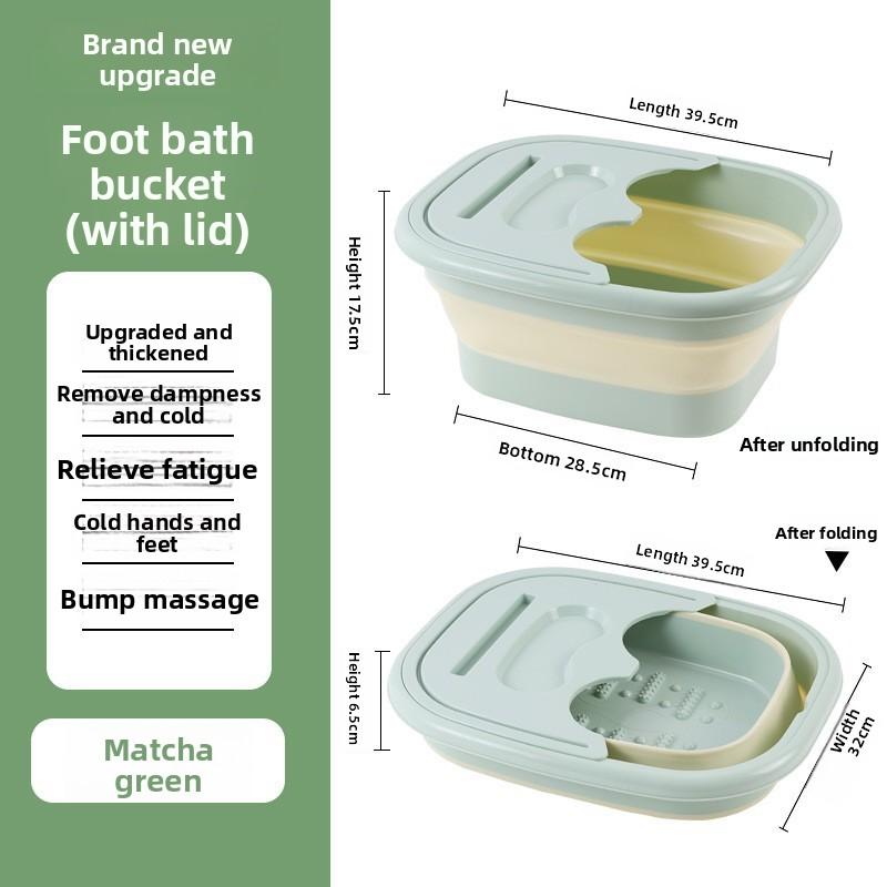 Foldable Foot Bath Tub–Portable, Covered Basin With Ergonomic Design, Silicone Thickening Suitable For Travel And Home Use
