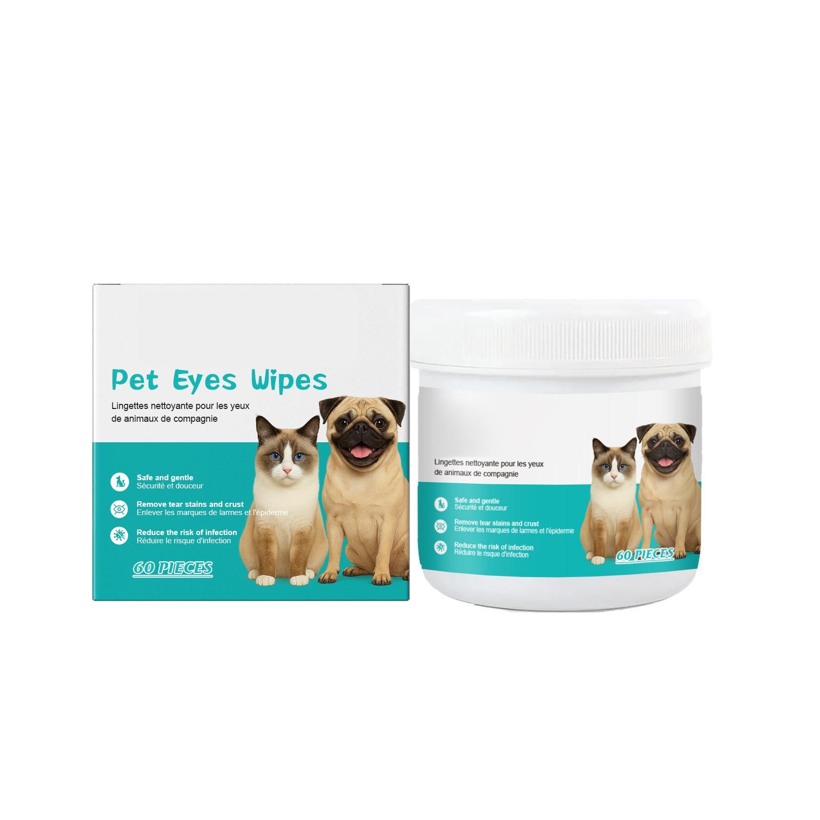 

Влажные салфетки для чистки глаз и ушей у кошек и собак, мягкие подушечки для удаления пятен от слез домашних животных 10 мл