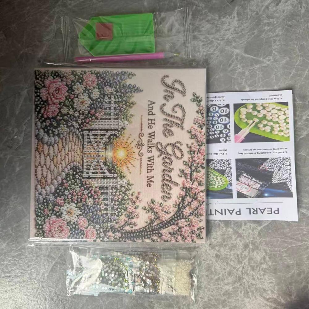 Handmade Religious Pearl Art Kits with Frame Religious Bead Art Kit Wall Decor