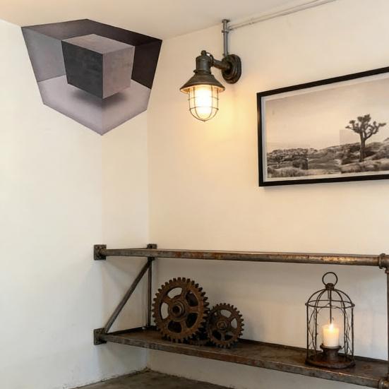 Optische Täuschung Wandkunst 3D Eckwandaufkleber Abziehen und Aufkleben Abnehmbar 3D-Effekt Würfel Wandkunst für Wohnzimmer Büro Schlafzimmer Studentenwohnheim