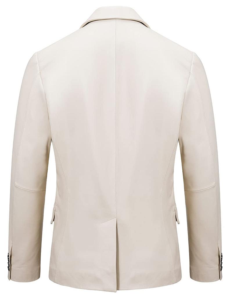 Leather Jacket Business Coat Leather Jacket Sheep Leather Genuine Leather Suit Coat Slim Fit Tailored Windproof Heat Retention Soft Spring Autumn