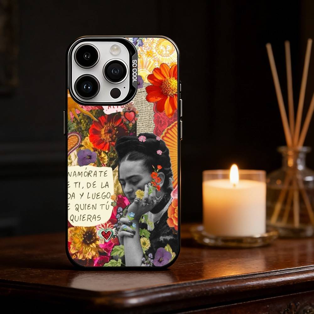 A-Art Frida Kahlo Phone Case For iPhone 17,16,15,14,13,12,11,Pro Max,Plus Candy Silver Cover
