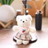 Cartoon Bear Cute With Cherry Scarf And Skirt Plush Toy Keychain Pendant