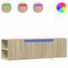 TV Wall Cabinet with LED Lighting Sonoma Oak Finish 135 x 31 x 39.5 cm